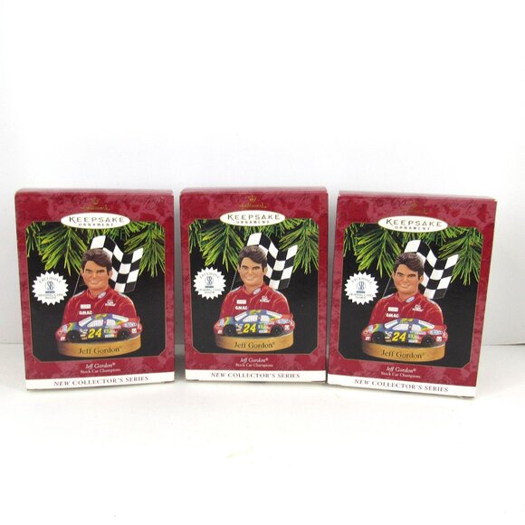 Hallmark Keepsake Ornament Jeff Gordon Stock Car Champions Lot of 3 - Picture 1 of 7